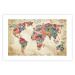 Wall Poster Travel Souvenirs - world map created from souvenir postcards 129832 additionalThumb 24