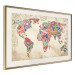 Wall Poster Travel Souvenirs - world map created from souvenir postcards 129832 additionalThumb 3