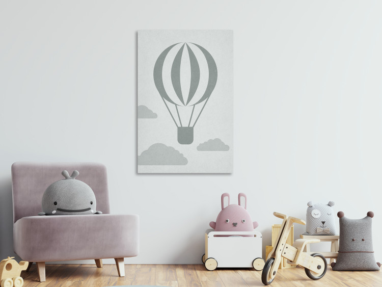 Canvas Balloon Journey (1-piece) Vertical - pastel landscape of balloon and clouds 130532 additionalImage 3