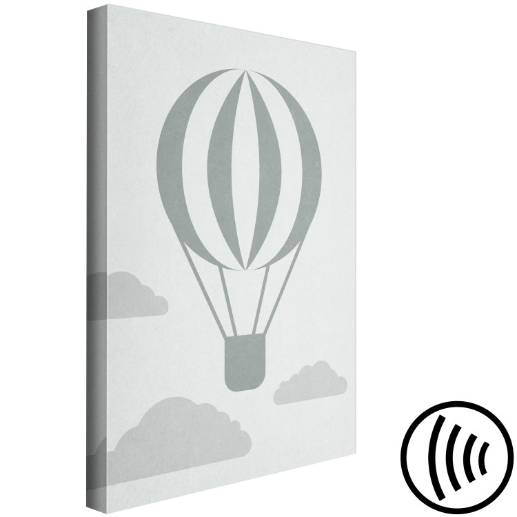 Canvas Balloon Journey (1-piece) Vertical - pastel landscape of balloon and clouds 130532 additionalImage 6
