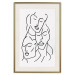 Wall Poster Three Faces - black line art of character faces on a solid gray background 130832 additionalThumb 20