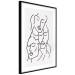 Wall Poster Three Faces - black line art of character faces on a solid gray background 130832 additionalThumb 2