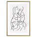 Wall Poster Three Faces - black line art of character faces on a solid gray background 130832 additionalThumb 14