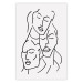 Wall Poster Three Faces - black line art of character faces on a solid gray background 130832