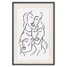 Wall Poster Three Faces - black line art of character faces on a solid gray background 130832 additionalThumb 19