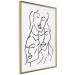 Wall Poster Three Faces - black line art of character faces on a solid gray background 130832 additionalThumb 9