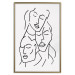Wall Poster Three Faces - black line art of character faces on a solid gray background 130832 additionalThumb 21