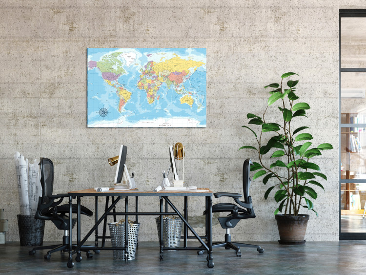Canvas Print Beauty of the Globe (1-piece) Wide - world map in pastel colors 131532 additionalImage 3