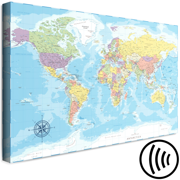 Canvas Print Beauty of the Globe (1-piece) Wide - world map in pastel colors 131532 additionalImage 6