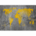Wall Mural Industrial world - yellow map of the continents on a background with concrete texture 132232 additionalThumb 5
