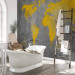 Wall Mural Industrial world - yellow map of the continents on a background with concrete texture 132232 additionalThumb 8