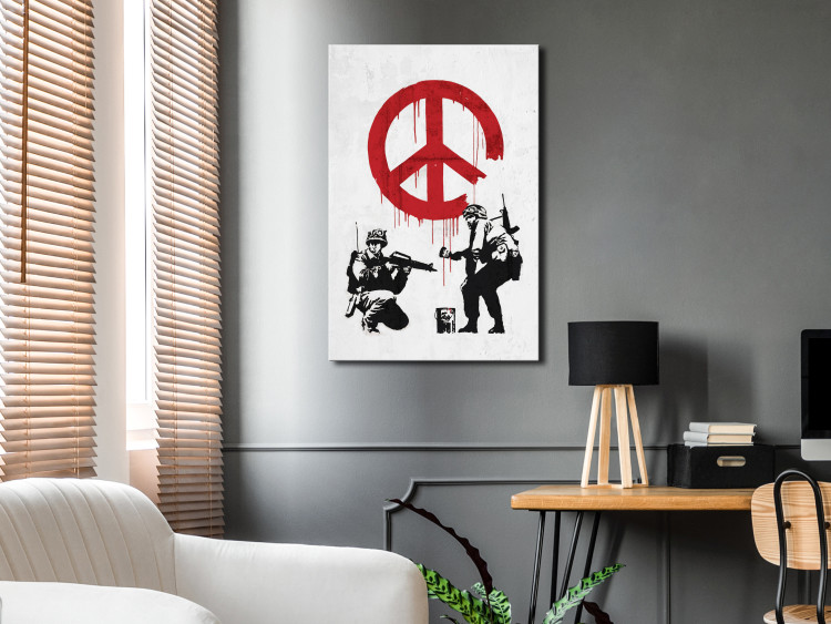 Canvas Print War and Peace (1-piece) Vertical - street art of military people 132432 additionalImage 3