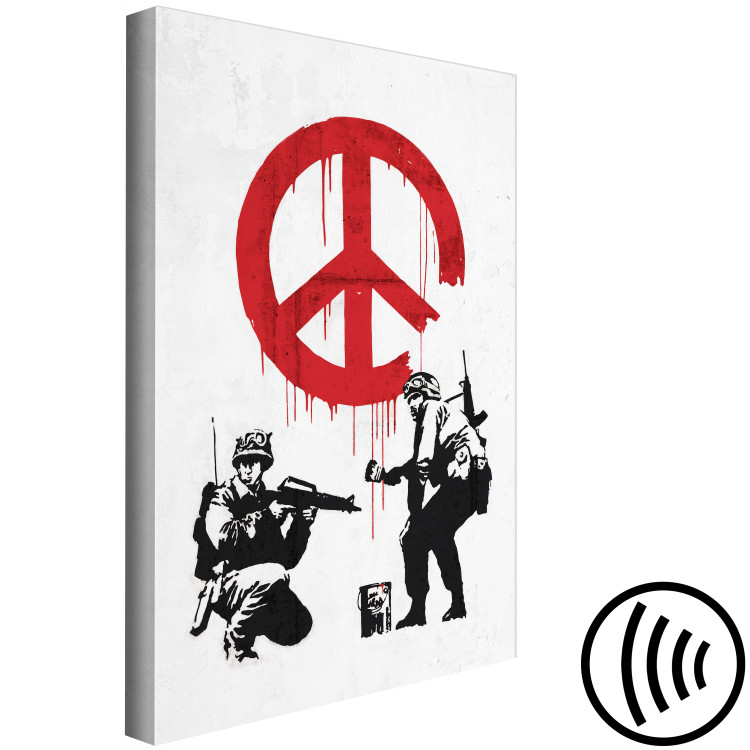 Canvas Print War and Peace (1-piece) Vertical - street art of military people 132432 additionalImage 6