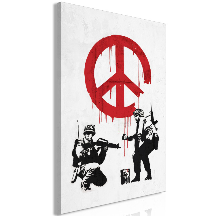 Canvas Print War and Peace (1-piece) Vertical - street art of military people 132432 additionalImage 2