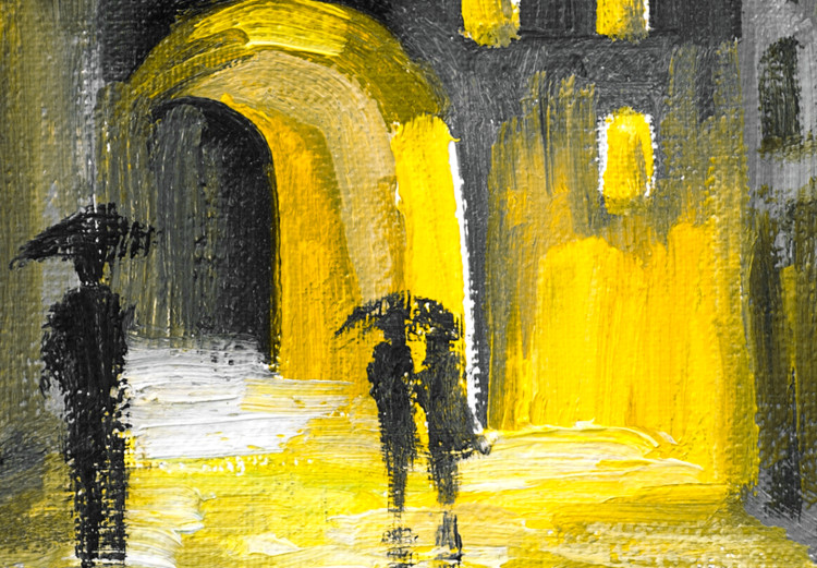 Canvas Print Walk in the rain - city at night with people under umbrellas 135932 additionalImage 4