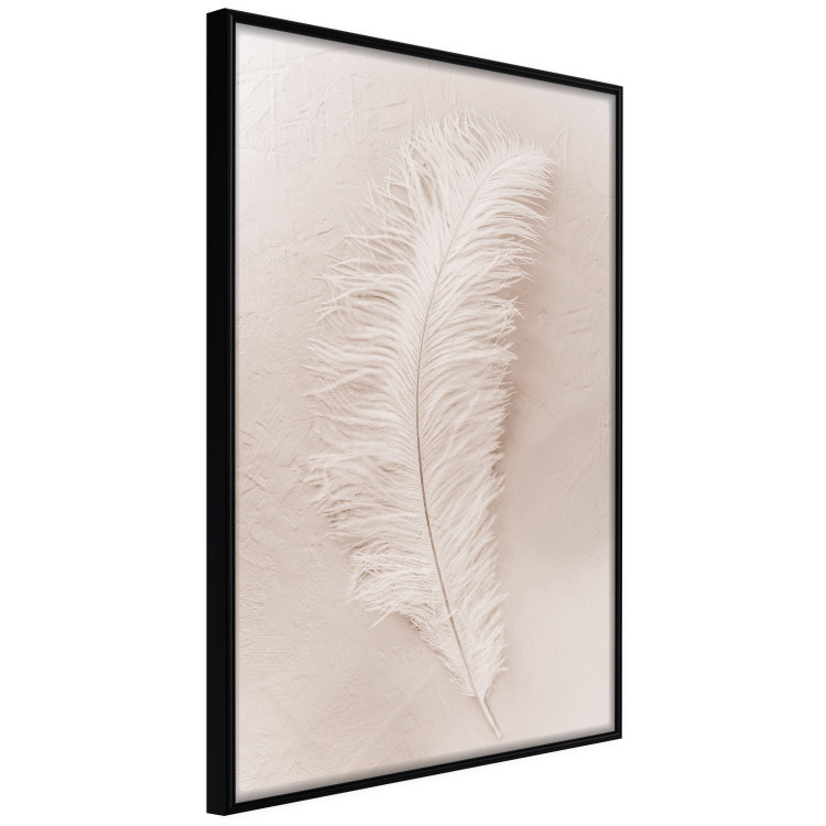 Wall Poster Quiet Memory - simple beige-pink composition with a bird feather 136532 additionalImage 15