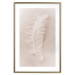 Wall Poster Quiet Memory - simple beige-pink composition with a bird feather 136532 additionalThumb 24