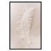 Wall Poster Quiet Memory - simple beige-pink composition with a bird feather 136532 additionalThumb 3