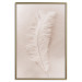 Wall Poster Quiet Memory - simple beige-pink composition with a bird feather 136532 additionalThumb 2