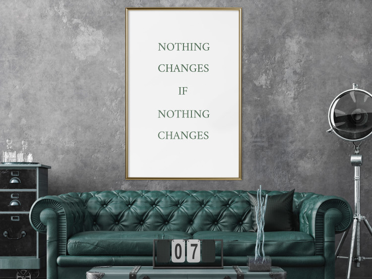 Poster Changes - composition with green English text on a white background 137232 additionalImage 17