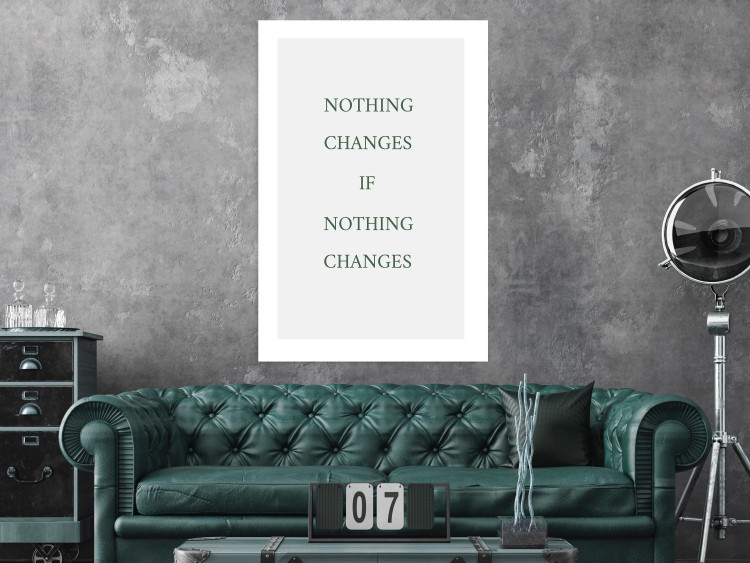Poster Changes - composition with green English text on a white background 137232 additionalImage 18