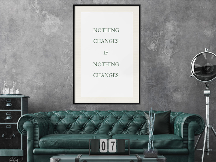 Poster Changes - composition with green English text on a white background 137232 additionalImage 14