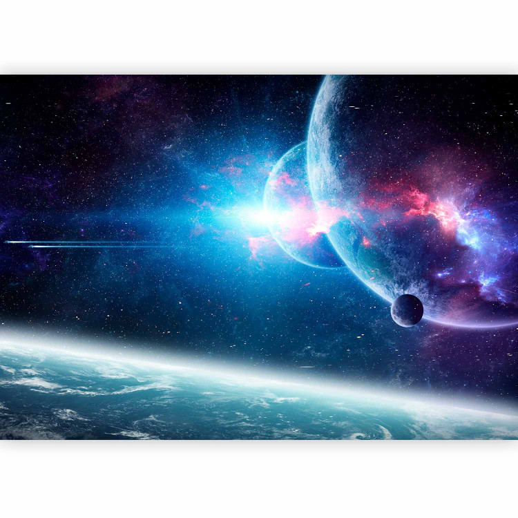Photo Wallpaper Into unknown space - a galactic landscape with planets and glitter 138632 additionalImage 1