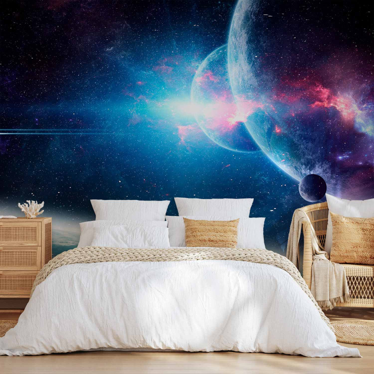 Photo Wallpaper Into unknown space - a galactic landscape with planets and glitter 138632 additionalImage 2