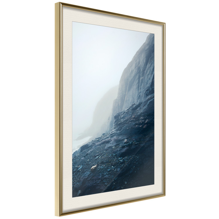 Poster Misty Statue - landscape of rocky cliffs above water in thick fog 138732 additionalImage 11
