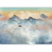 Wall Mural Mountain landscape watercolour - subtle landscape of mountains in mist with sunset 138832 additionalThumb 1