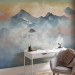 Wall Mural Mountain landscape watercolour - subtle landscape of mountains in mist with sunset 138832 additionalThumb 4
