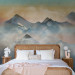 Wall Mural Mountain landscape watercolour - subtle landscape of mountains in mist with sunset 138832 additionalThumb 2