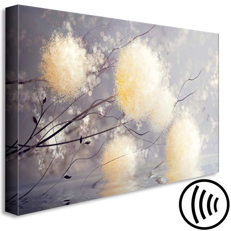 Canvas Warm Autumn (1-piece) Wide - landscape with dandelions on water 143232 additionalImage 6
