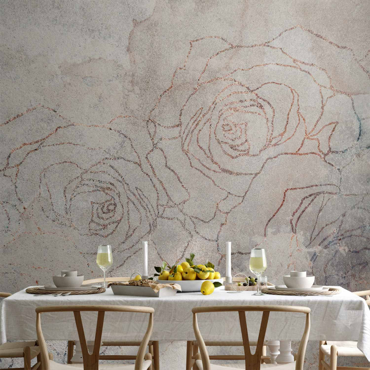 Wall Mural Floral sky - delicate abstraction with flowers and lineart effect 143732 additionalImage 6