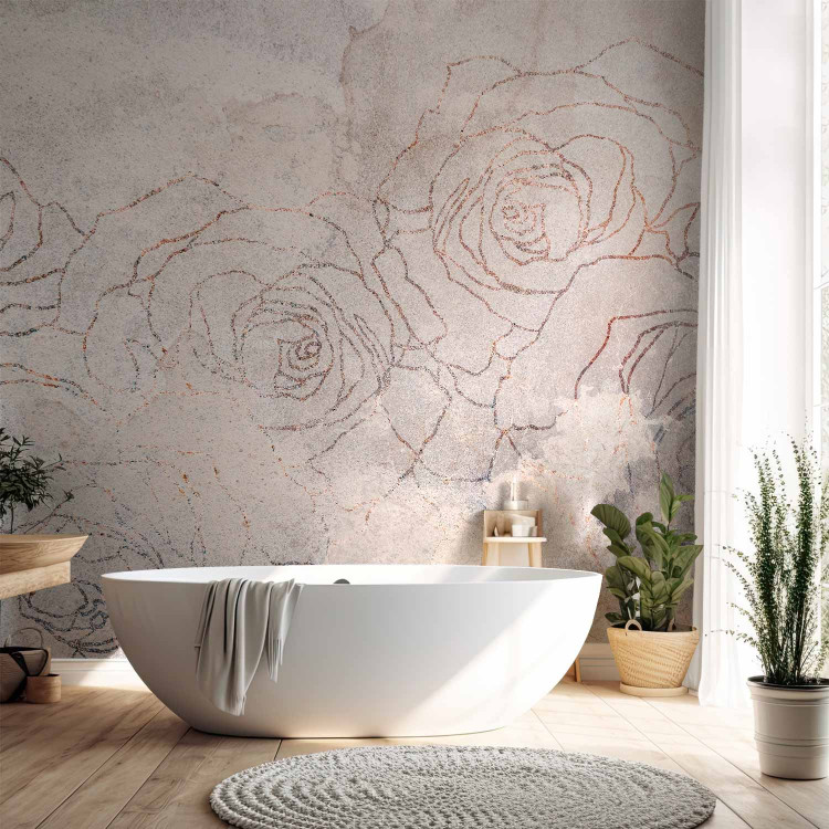 Wall Mural Floral sky - delicate abstraction with flowers and lineart effect 143732 additionalImage 8