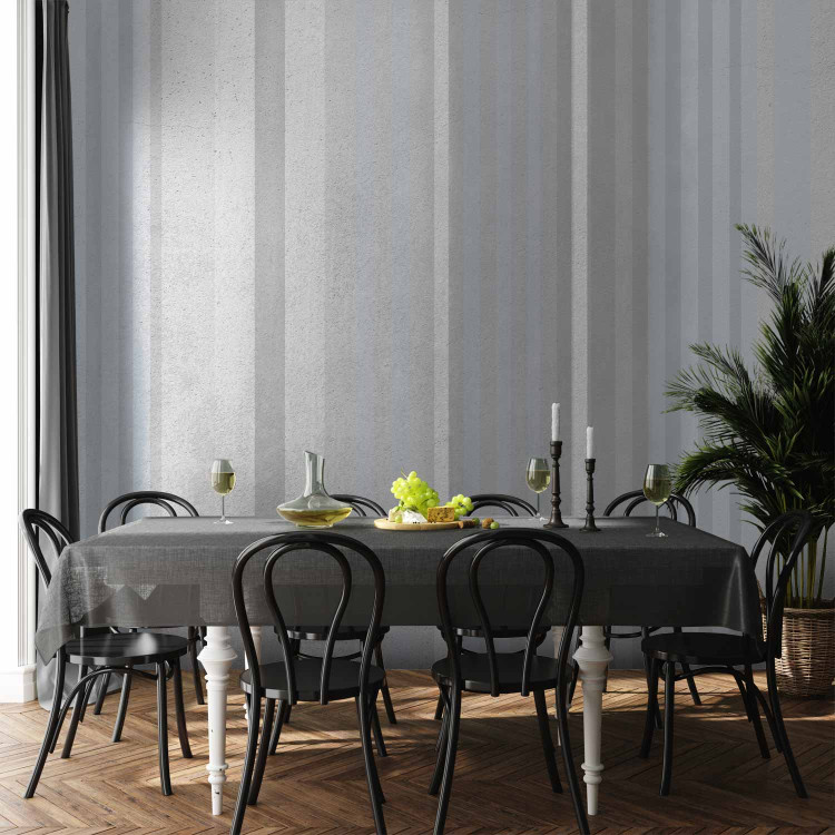 Photo Wallpaper Vertical geometric symmetrical stripes - shades of grey and blue 144732 additionalImage 6