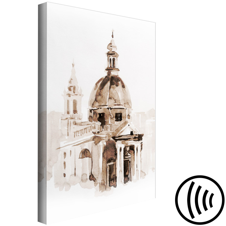 Canvas Art Print Architecture of Rome - Capital of Italy Painted With Watercolor in Sepia 149832 additionalImage 6