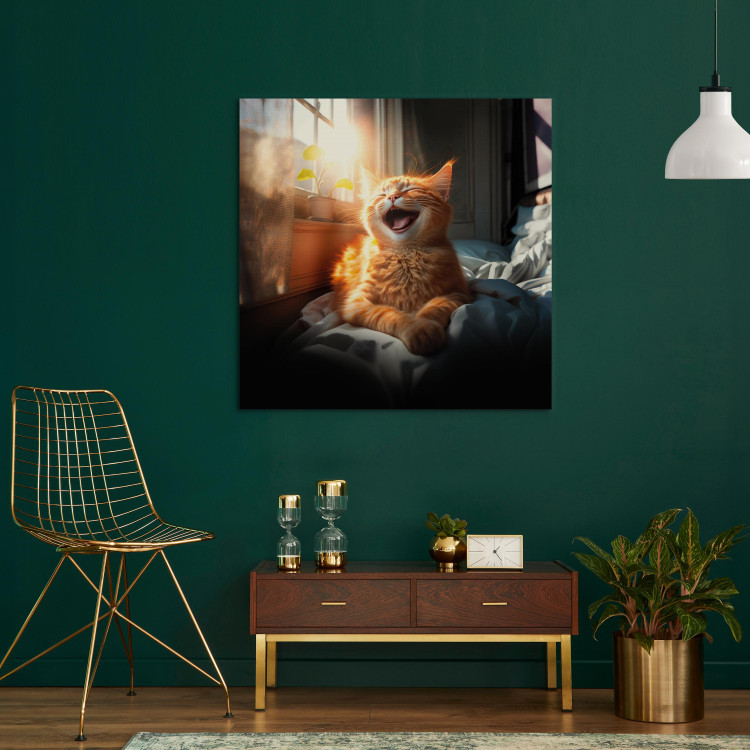 Canvas AI Maine Coon Cat - Ginger Happy Animal in the Sunshine - Square 150232 additionalImage 5