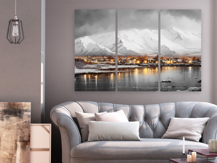 Canvas Reykjavik - Icelandic Winter Landscape with Mountains 151932 additionalImage 3