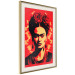 Wall Poster Portrait of Frida - A Poster-Like Representation of the Painter on a Red Background 152232 additionalThumb 11