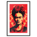 Wall Poster Portrait of Frida - A Poster-Like Representation of the Painter on a Red Background 152232 additionalThumb 25
