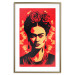 Wall Poster Portrait of Frida - A Poster-Like Representation of the Painter on a Red Background 152232 additionalThumb 16