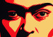 Wall Poster Portrait of Frida - A Poster-Like Representation of the Painter on a Red Background 152232 additionalThumb 3