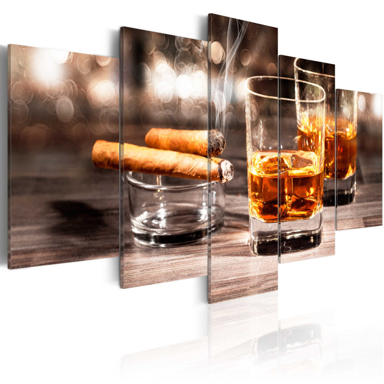 Canvas Art Print Cigar and whiskey 59032 additionalImage 2