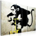 Canvas Monkey TNT Detonator by Banksy (3-part) - urban mural with a monkey 94332 additionalThumb 2