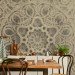 Photo Wallpaper Song of delicacy - beige mandala-type ornaments on a grey background 94932 additionalThumb 4