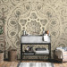 Photo Wallpaper Song of delicacy - beige mandala-type ornaments on a grey background 94932 additionalThumb 8