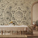 Photo Wallpaper Song of delicacy - beige mandala-type ornaments on a grey background 94932 additionalThumb 6