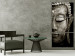 Canvas Art Print Buddha's Dream (3-piece) - Oriental Zen Style Sculpture on Black Background 106742 additionalThumb 3