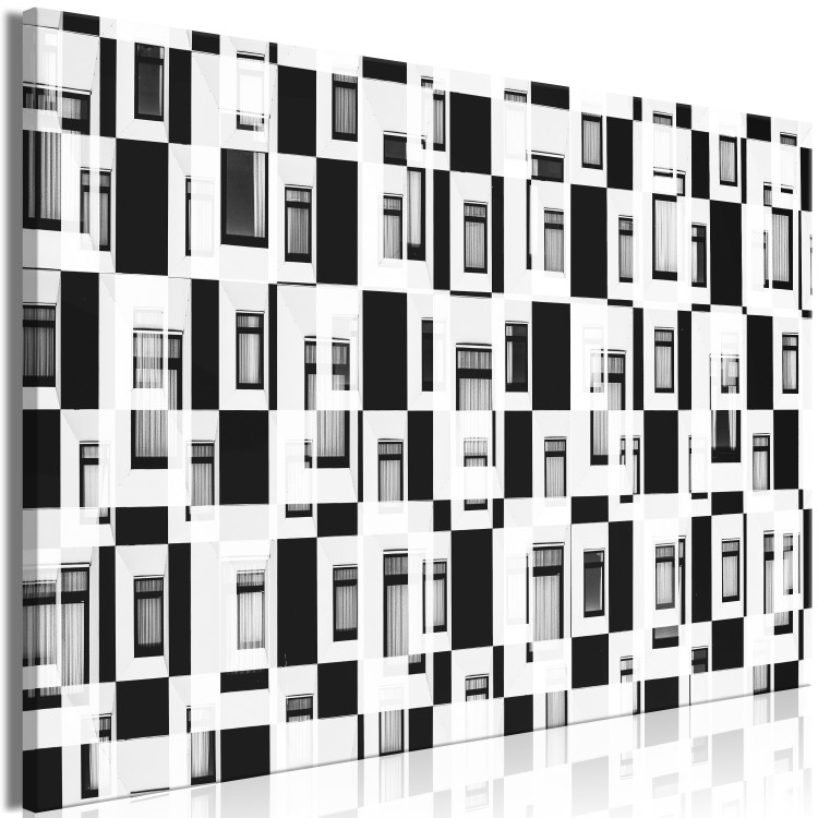 Canvas Art Print Through the Window of Abstraction (1-part) - World in Black and White Frames 115142 additionalImage 2